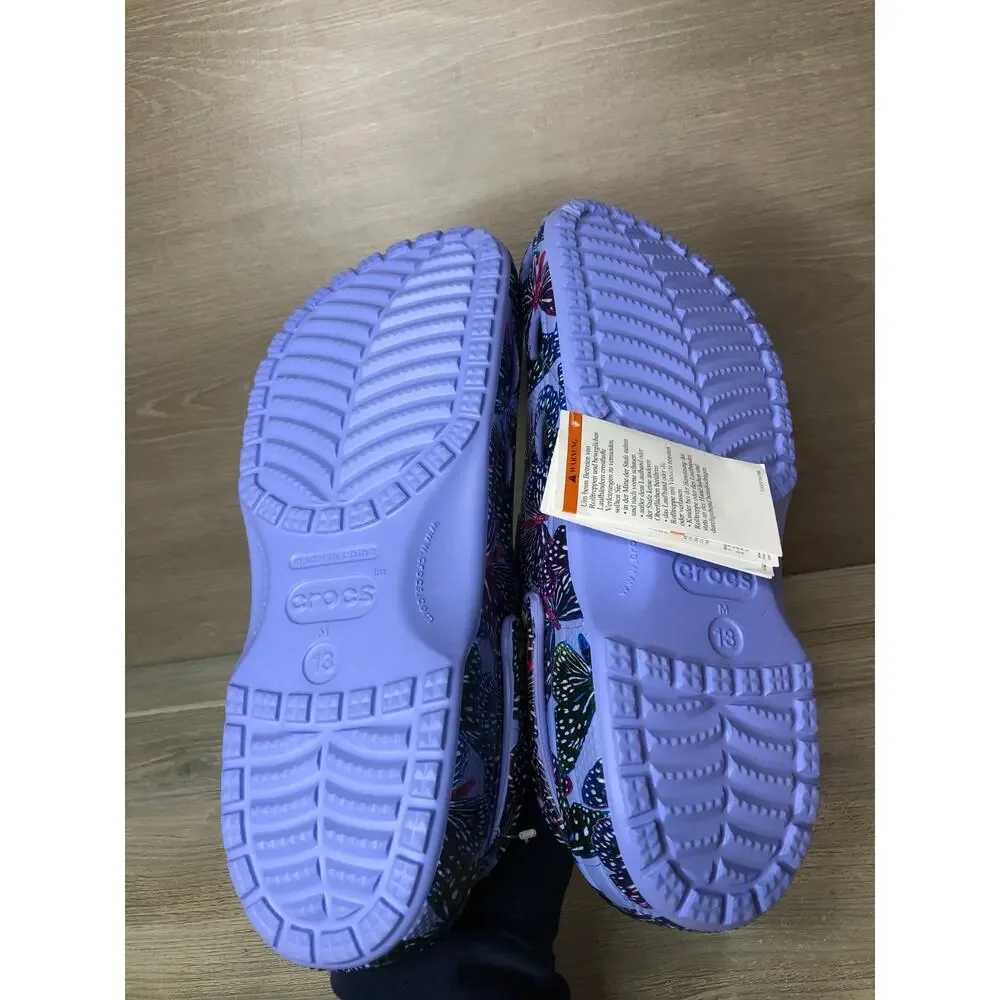 Crocs Classic Butterfly Purple Clog Men's Size 13 208257-5Q7 NWT